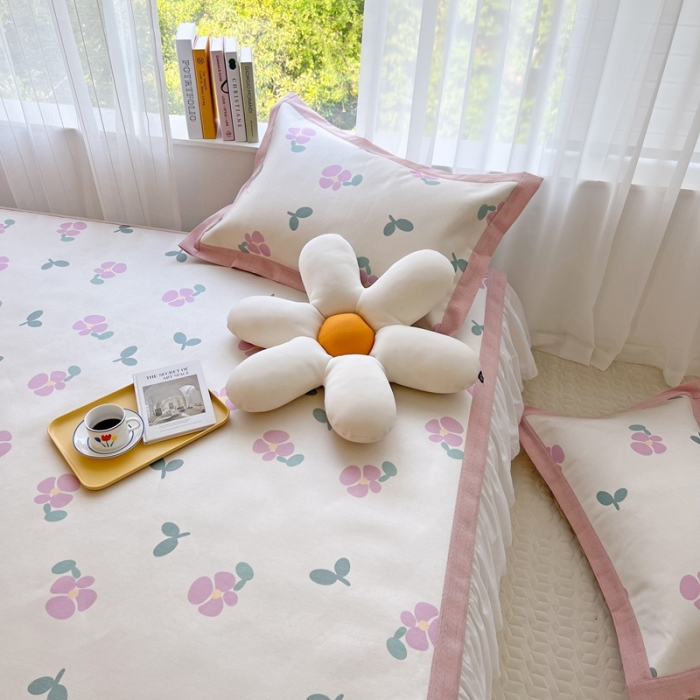 91家纺网 家纺一手货源 找家纺 时年 2022新款全工艺环保数码印花高品质水洗冰丝凉席 夏朵