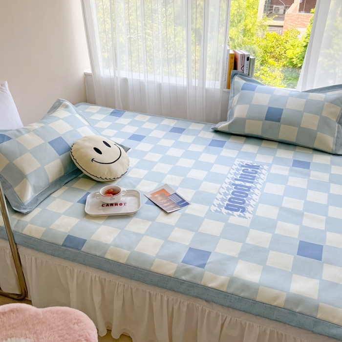 91家纺网 家纺一手货源 找家纺 时年 2022新款全工艺环保数码印花高品质水洗冰丝凉席 幸运格