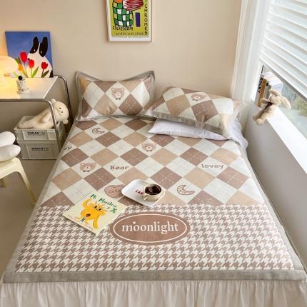 时年 2022新款全工艺环保数码印花高品质水洗冰丝凉席 月亮宝贝