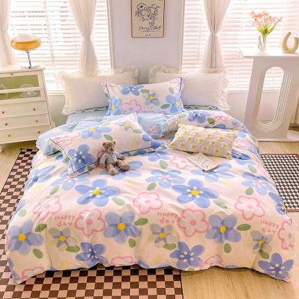 91家纺网 家纺一手货源 找家纺 总乐童 新款全棉网红直播爆款吊边一字绣工艺款四件套（一）