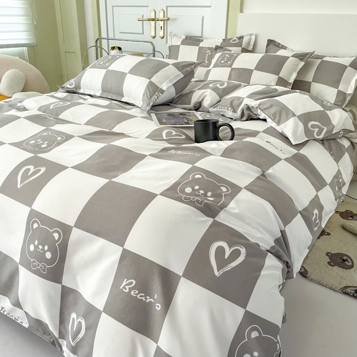 91家纺网 家纺一手货源 找家纺 米粒 2022新款芦荟棉四件套 比熊