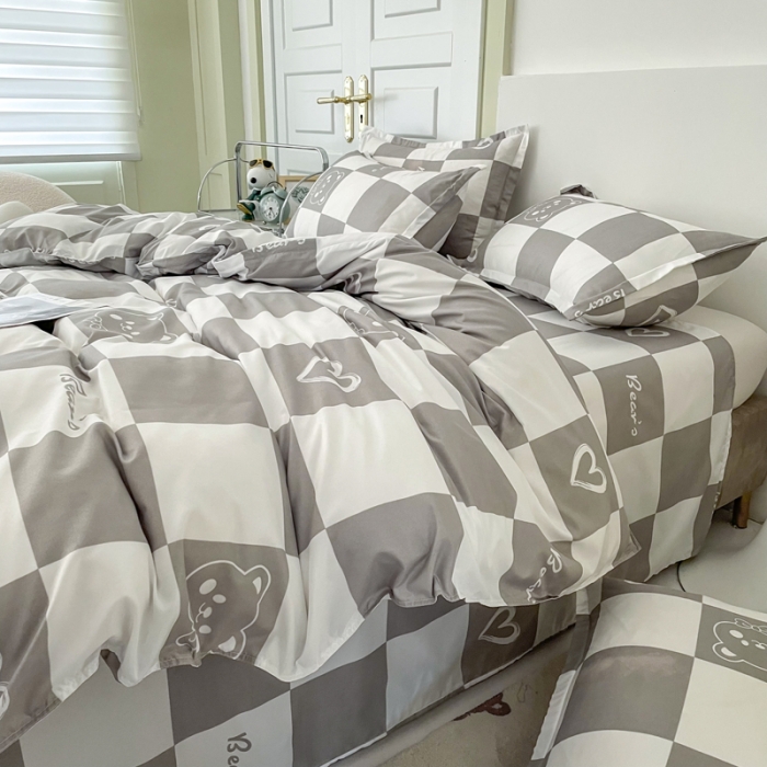 91家纺网 家纺一手货源 找家纺 米粒 2022新款芦荟棉四件套 比熊