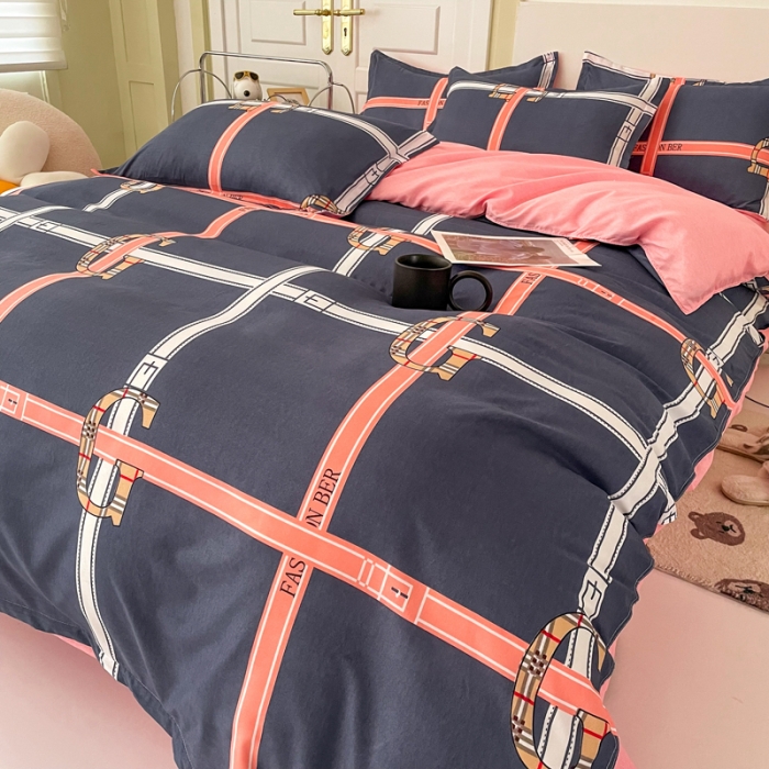 91家纺网 家纺一手货源 找家纺 米粒 2022新款芦荟棉四件套 大G调