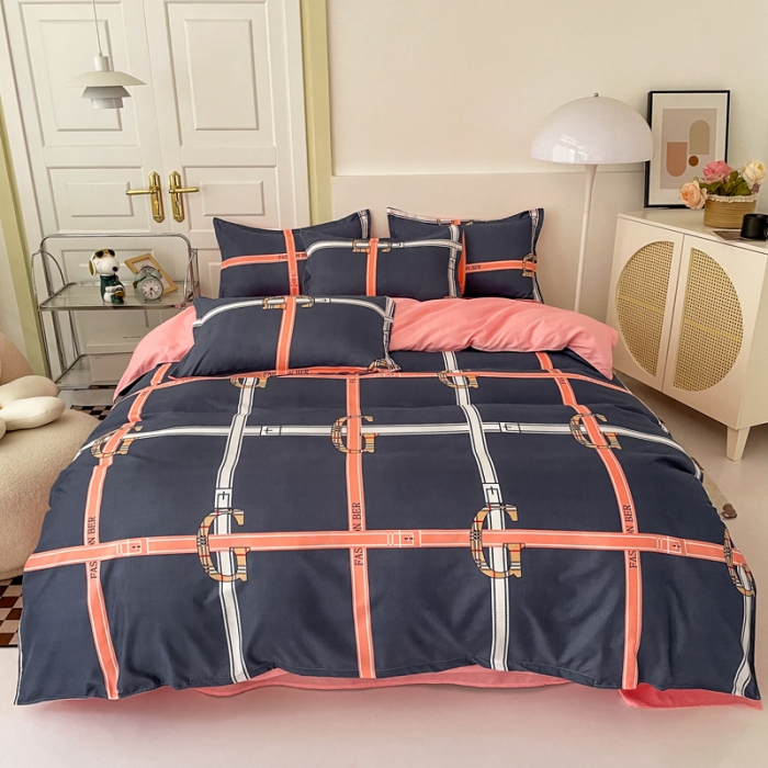 91家纺网 家纺一手货源 找家纺 米粒 2022新款芦荟棉四件套 大G调