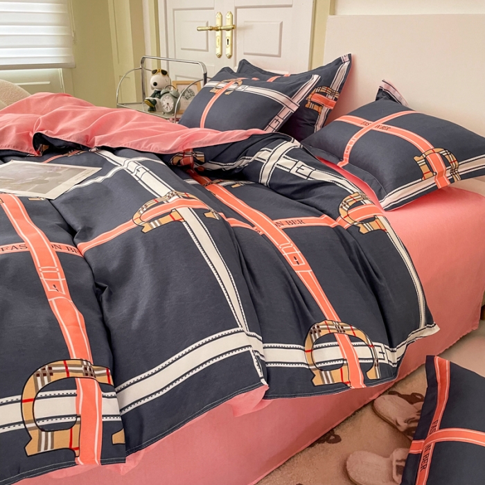 91家纺网 家纺一手货源 找家纺 米粒 2022新款芦荟棉四件套 大G调