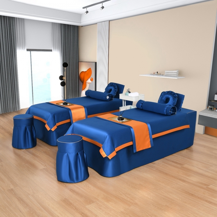 91家纺网 家纺一手货源 找家纺 莉人坊美容床罩批发 2023贵妃段天丝美容床罩四件套 梵高宝蓝