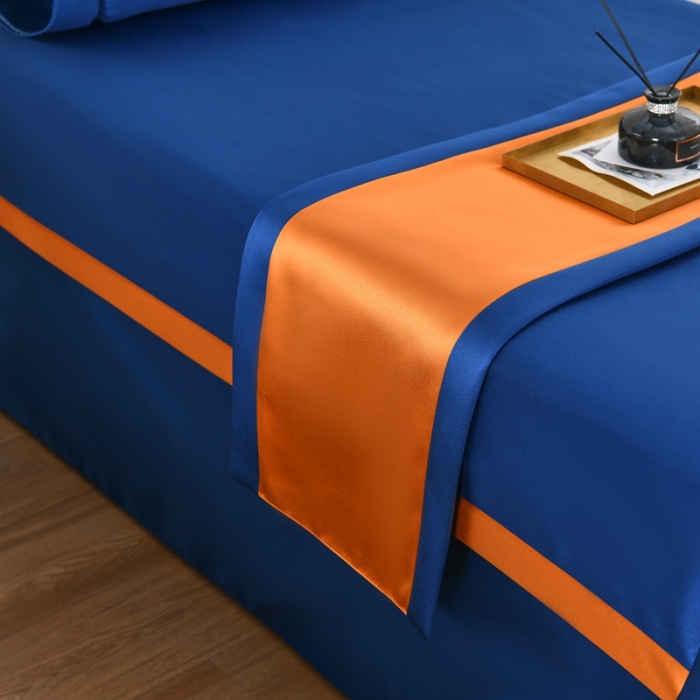 91家纺网 家纺一手货源 找家纺 莉人坊美容床罩批发 2023贵妃段天丝美容床罩四件套 梵高宝蓝