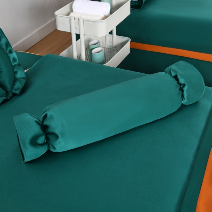 91家纺网 家纺一手货源 找家纺 莉人坊美容床罩批发 2023贵妃段天丝美容床罩四件套 伦敦黛绿