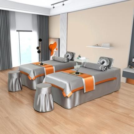 莉人坊美容床罩批发 2023贵妃段天丝美容床罩四件套 摩登雅灰