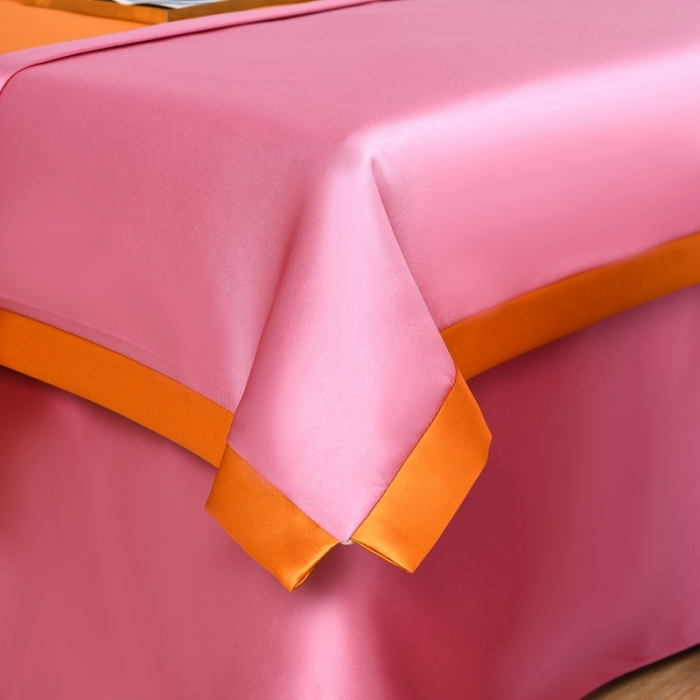 91家纺网 家纺一手货源 找家纺 莉人坊美容床罩批发 2023贵妃段天丝美容床罩四件套 蔷薇花语红