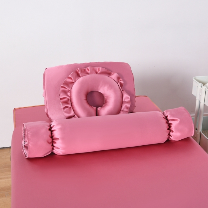 91家纺网 家纺一手货源 找家纺 莉人坊美容床罩批发 2023贵妃段天丝美容床罩四件套 蔷薇花语红