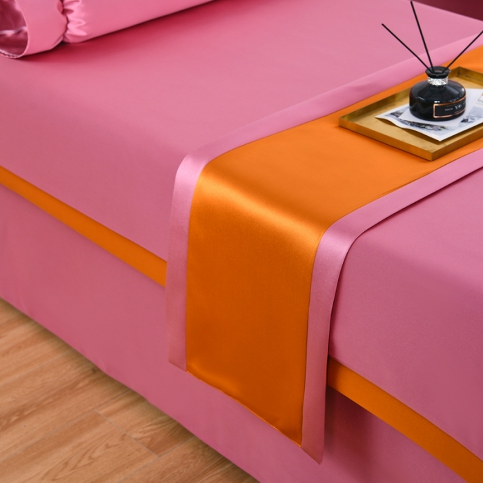 91家纺网 家纺一手货源 找家纺 莉人坊美容床罩批发 2023贵妃段天丝美容床罩四件套 蔷薇花语红