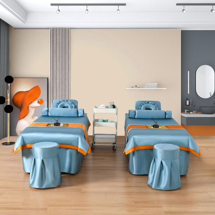 91家纺网 家纺一手货源 找家纺 莉人坊美容床罩批发 2023贵妃段天丝美容床罩四件套 天鹅湖兰