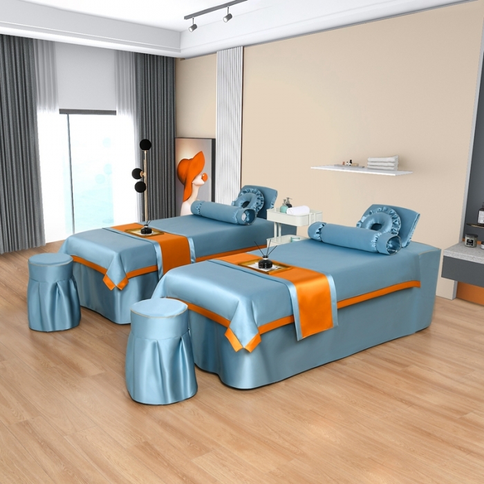 91家纺网 家纺一手货源 找家纺 莉人坊美容床罩批发 2023贵妃段天丝美容床罩四件套 天鹅湖兰