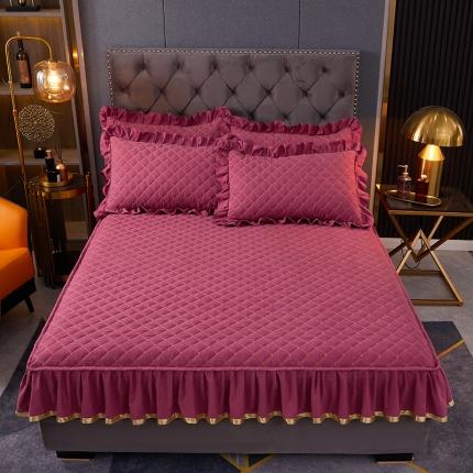 91家纺网 家纺一手货源 找家纺 屹成 2024新款高密亲肤天竺棉款夹棉床笠 豆沙色