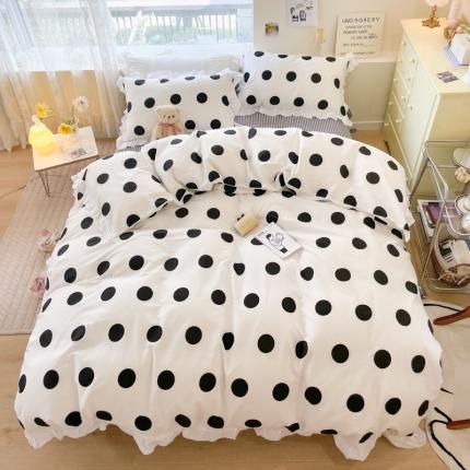 91家纺网 家纺一手货源 找家纺 总 桃子家居2022新款仙气奶油碎花少女心韩版花边纯棉四件套