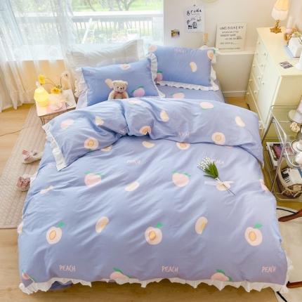 91家纺网 家纺一手货源 找家纺 总 桃子家居2022新款仙气奶油碎花少女心韩版花边纯棉四件套