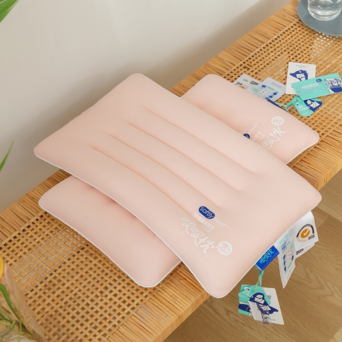 91家纺网 家纺一手货源 找家纺 境月枕芯坊 2022新款冷空气枕护颈款 粉(单边护颈儿童款30*50cm)