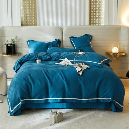 91家纺网 家纺一手货源 找家纺 瑞米家居2022新款卡诺非凡系列华夫格四件套卡诺非凡-孔雀兰