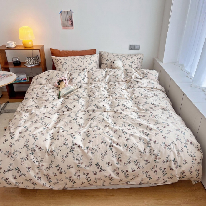 91家纺网 家纺一手货源 找家纺 （总）艾沁 2022新款复古碎花纯棉四件套