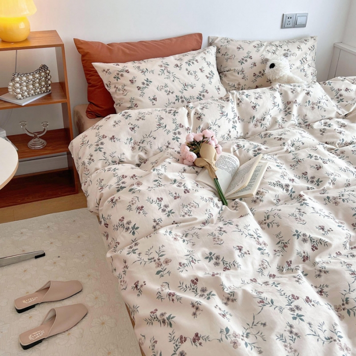 91家纺网 家纺一手货源 找家纺 （总）艾沁 2022新款复古碎花纯棉四件套