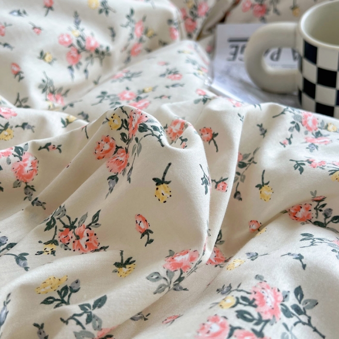 91家纺网 家纺一手货源 找家纺 艾沁 2022新款复古碎花纯棉四件套 东篱