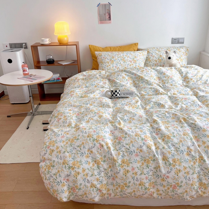 91家纺网 家纺一手货源 找家纺 艾沁 2022新款复古碎花纯棉四件套 仙草