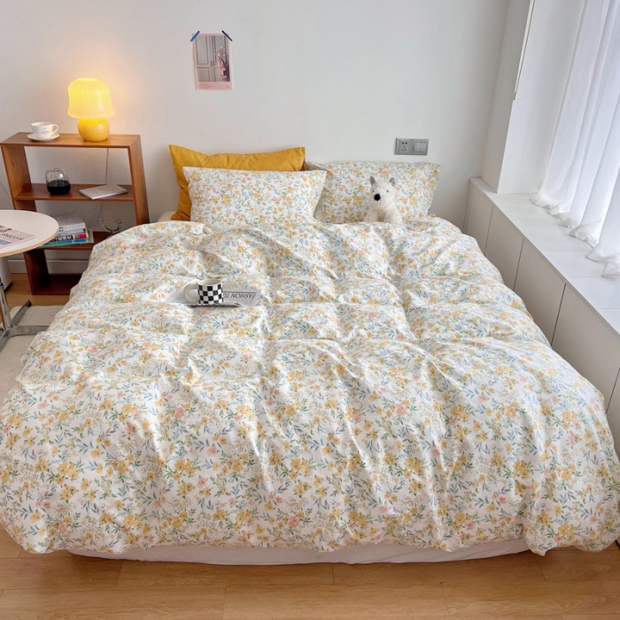 91家纺网 家纺一手货源 找家纺 艾沁 2022新款复古碎花纯棉四件套 仙草