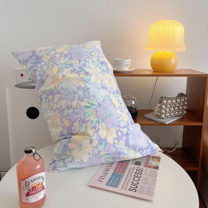 91家纺网 家纺一手货源 找家纺 艾沁 2022新款复古碎花纯棉四件套 香芋