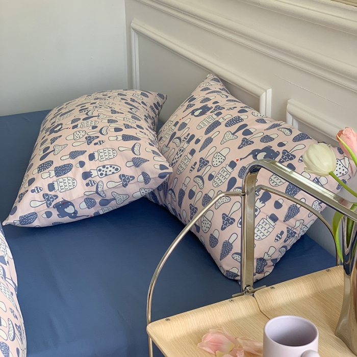 91家纺网 家纺一手货源 找家纺 黛馨 2025新款A类小清新双层纱四件套（实拍） 小菇象