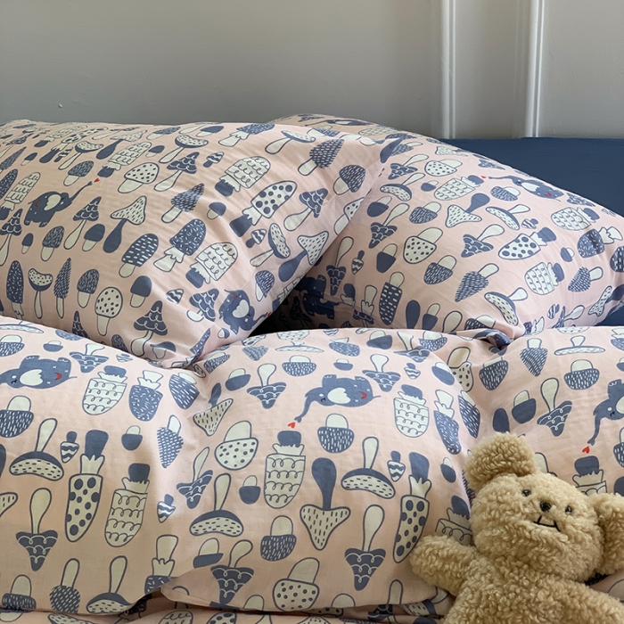 91家纺网 家纺一手货源 找家纺 黛馨 2025新款A类小清新双层纱四件套（实拍） 小菇象