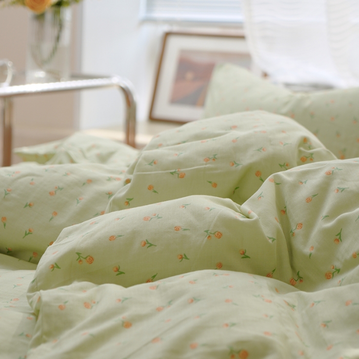 91家纺网 家纺一手货源 找家纺 黛馨 2025新款A类小清新双层纱四件套（实拍） 小薇