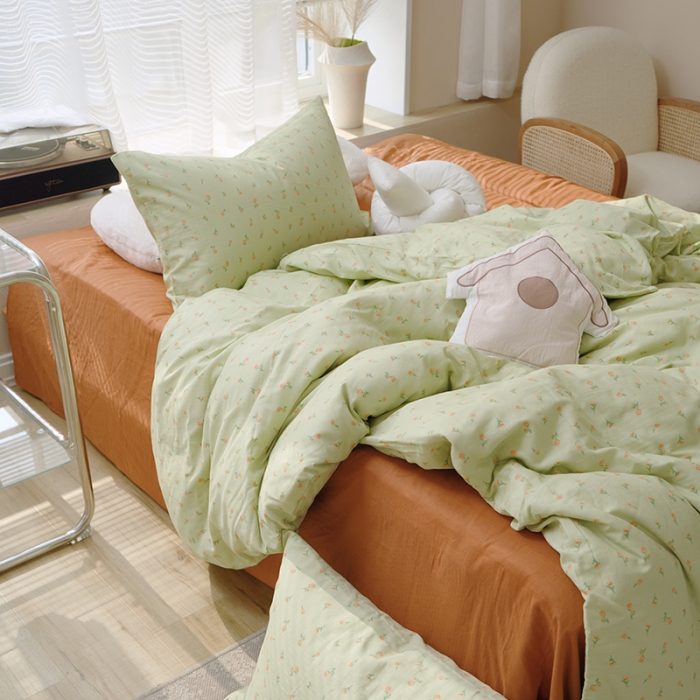 91家纺网 家纺一手货源 找家纺 黛馨 2025新款A类小清新双层纱四件套（实拍） 小薇