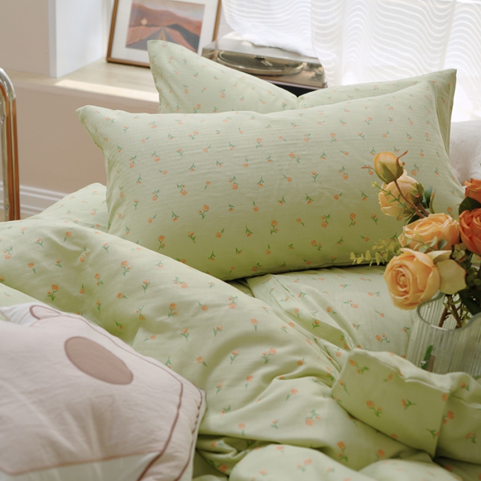 91家纺网 家纺一手货源 找家纺 黛馨 2025新款A类小清新双层纱四件套（实拍） 小薇