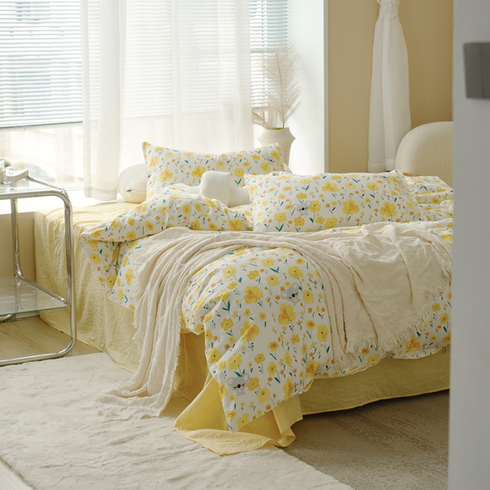 91家纺网 家纺一手货源 找家纺 黛馨 2025新款A类小清新双层纱四件套（实拍） 语汐