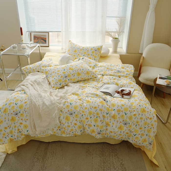 91家纺网 家纺一手货源 找家纺 黛馨 2025新款A类小清新双层纱四件套（实拍） 语汐