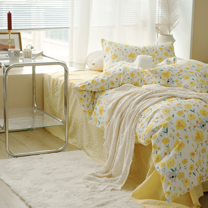 91家纺网 家纺一手货源 找家纺 黛馨 2025新款A类小清新双层纱四件套（实拍） 语汐