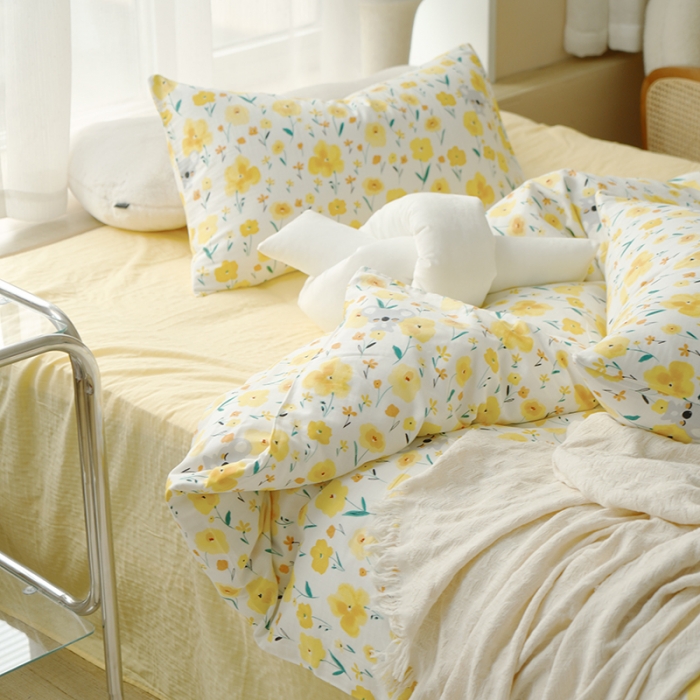 91家纺网 家纺一手货源 找家纺 黛馨 2025新款A类小清新双层纱四件套（实拍） 语汐