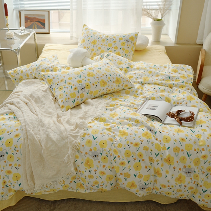 91家纺网 家纺一手货源 找家纺 黛馨 2025新款A类小清新双层纱四件套（实拍） 语汐