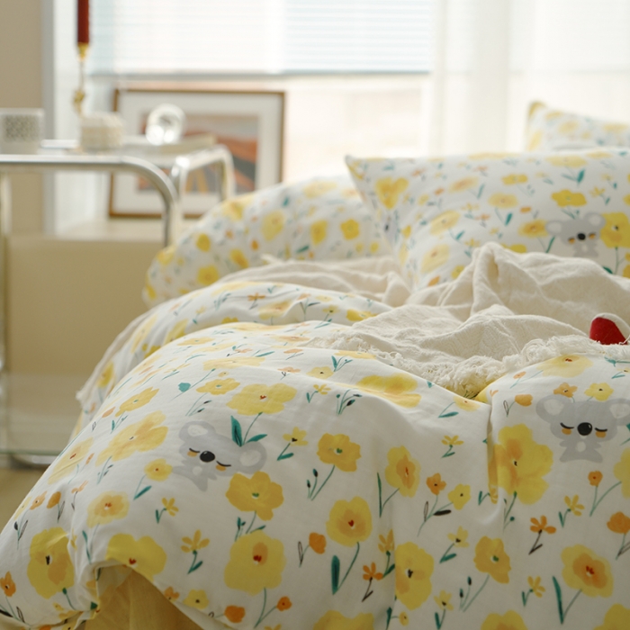 91家纺网 家纺一手货源 找家纺 黛馨 2025新款A类小清新双层纱四件套（实拍） 语汐