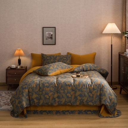 91家纺网 家纺一手货源 找家纺 （总）黛馨 2023新款复古双层纱四件套