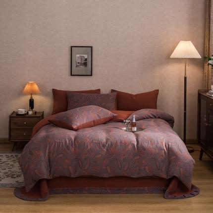 91家纺网 家纺一手货源 找家纺 （总）黛馨 2023新款复古双层纱四件套