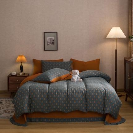 91家纺网 家纺一手货源 找家纺 （总）黛馨 2023新款复古双层纱四件套