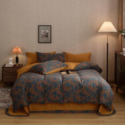 91家纺网 家纺一手货源 找家纺 （总）黛馨 2023新款复古双层纱四件套