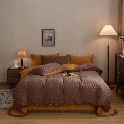 91家纺网 家纺一手货源 找家纺 （总）黛馨 2023新款复古双层纱四件套