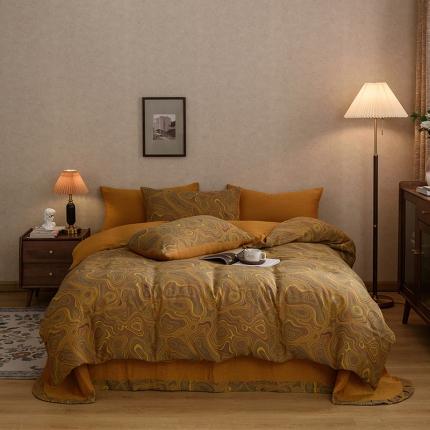 91家纺网 家纺一手货源 找家纺 （总）黛馨 2023新款复古双层纱四件套