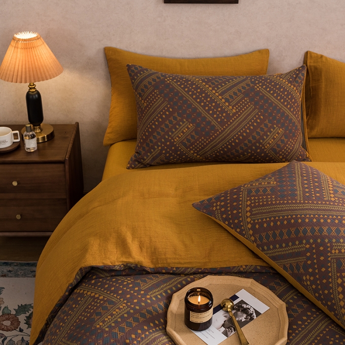 91家纺网 家纺一手货源 找家纺 （总）黛馨 2023新款复古双层纱四件套