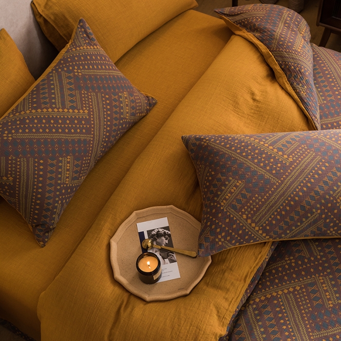 91家纺网 家纺一手货源 找家纺 （总）黛馨 2023新款复古双层纱四件套