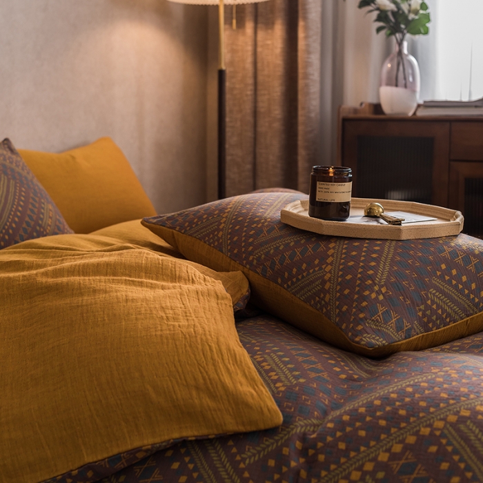 91家纺网 家纺一手货源 找家纺 （总）黛馨 2023新款复古双层纱四件套