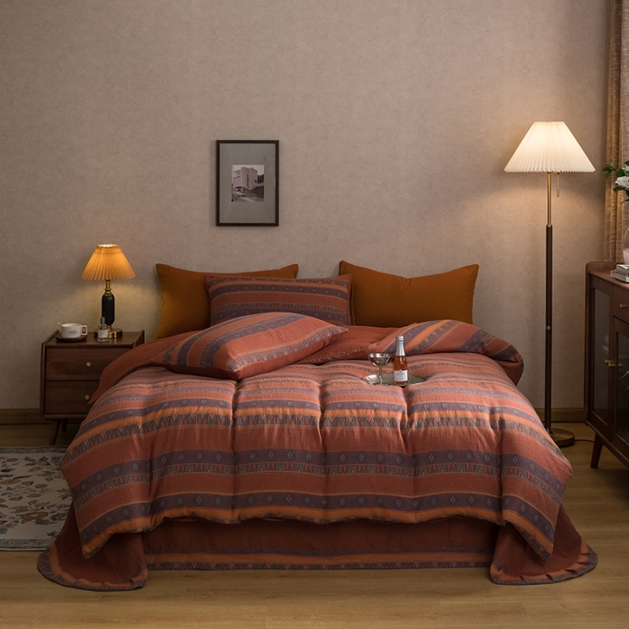 91家纺网 家纺一手货源 找家纺 黛馨 2023新款复古双层纱四件套 爱在西元前-2